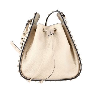Valentino Garavani Rockstud Bucket Tasche aus schwarzem Leder