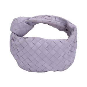 Bottega Veneta Mini-Jodie Schultertasche in "mirth gewaschen gold" leicht lila Veloursleder – 7707795259452
