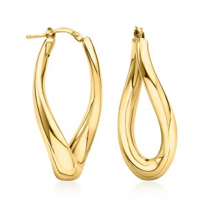 Ross-Simons Italienische 14kt Gelbgold Twisted Creole Ohrringe