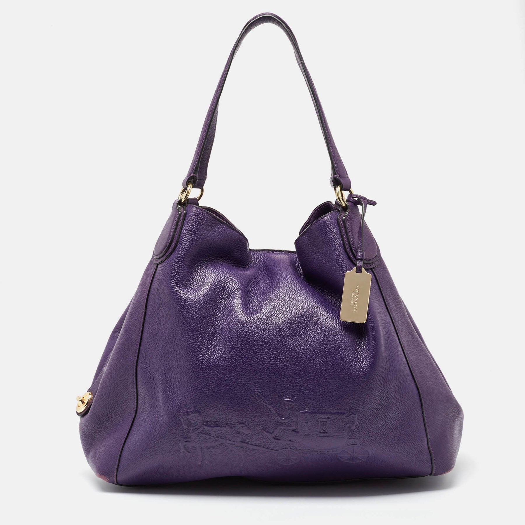 Coach Lila Leder große Pferd & Wagen große Edie Schultertasche