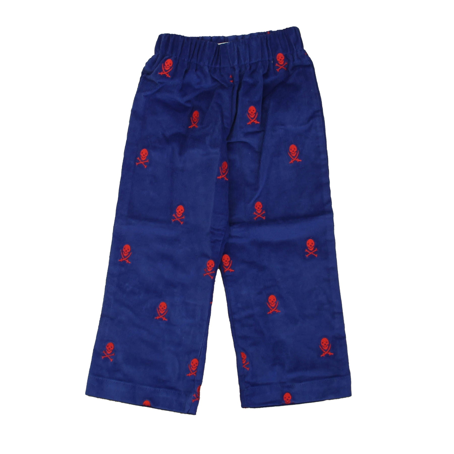 Classic Prep Jungen Dunkelblau mit Totenkopf und Kreuz Knochen Cordhose Größe: 2-5T