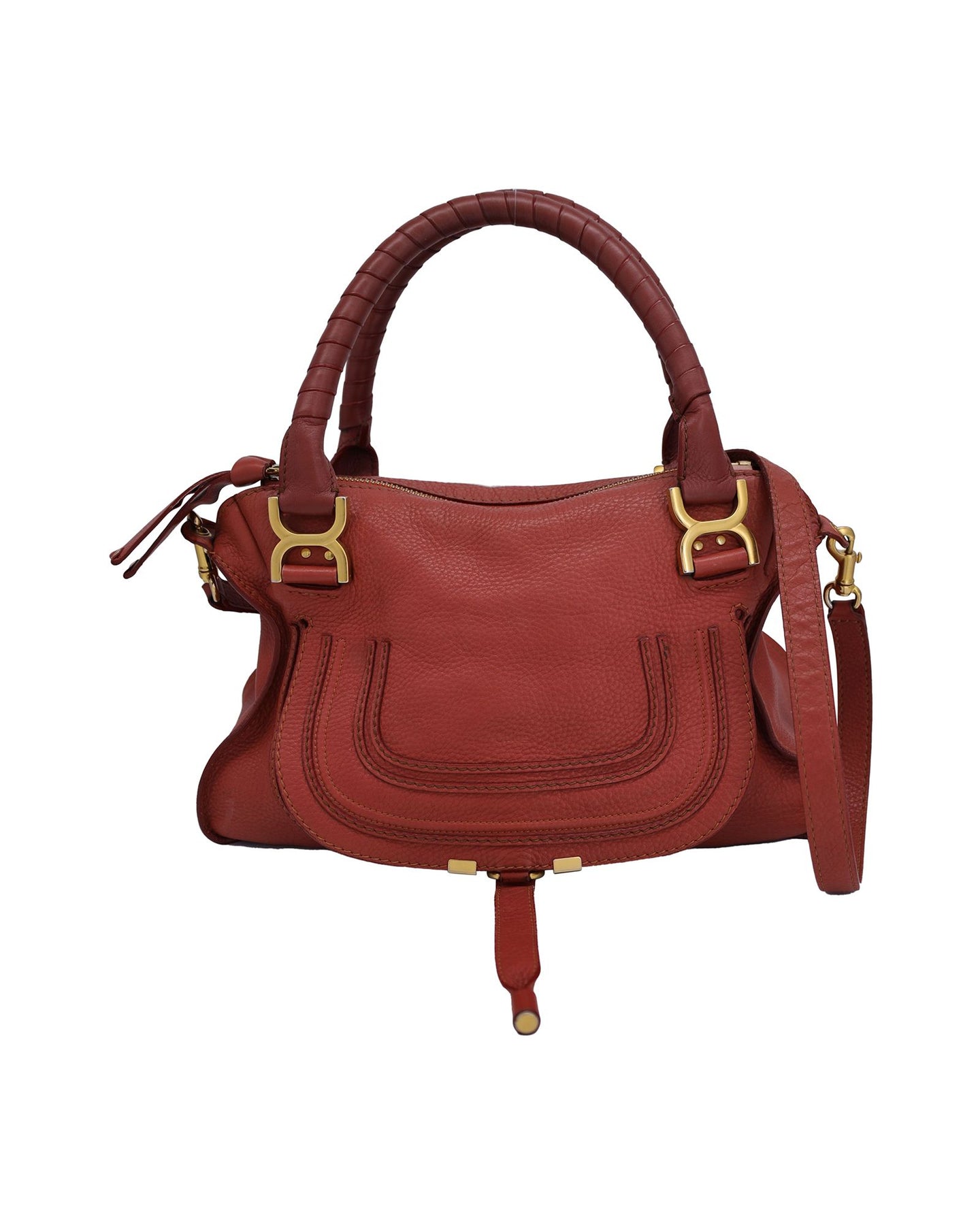 Chloe Marcie mittel Handtasche aus Kalbsleder in Rot