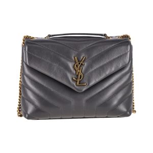 Saint Laurent Kleine Loulou Schultertasche aus schwarzem Leder