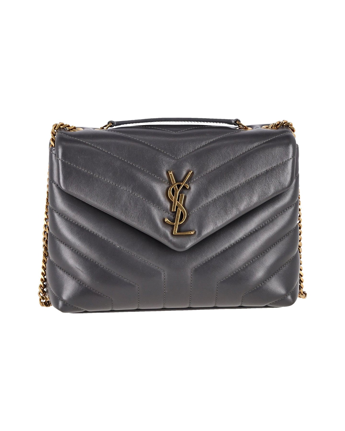 Saint Laurent Kleine Loulou Schultertasche aus schwarzem Leder