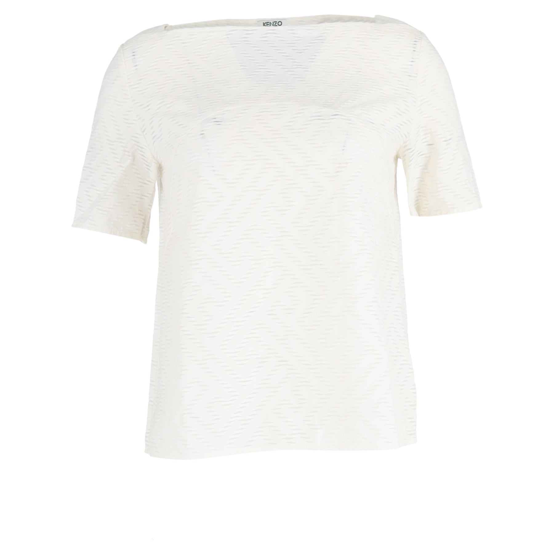 Kenzo Textured Oberteil aus weißer Baumwolle – 7833699450940