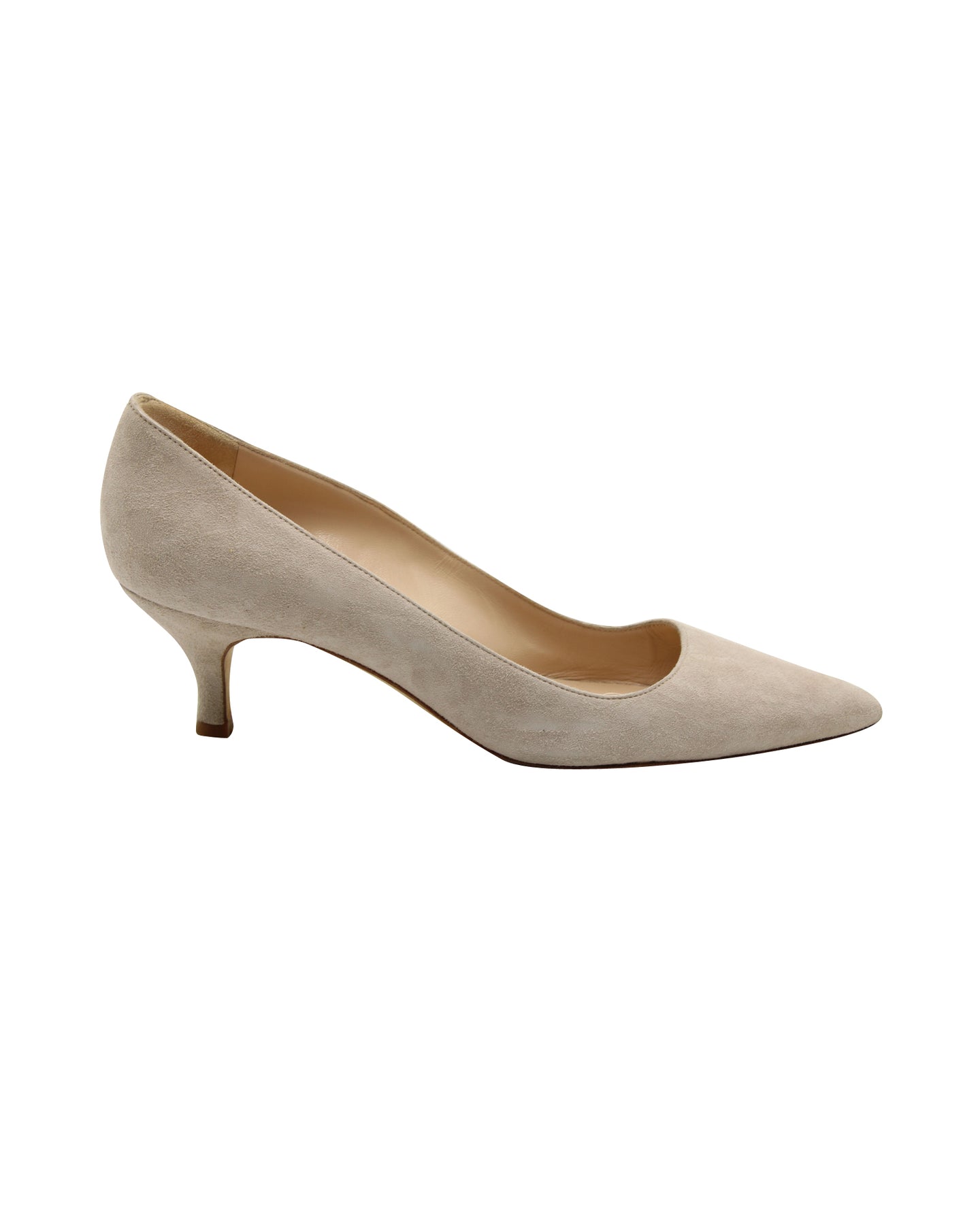 Manolo Blahnik Kätzchen Absatzschuhe in Grau Wildleder