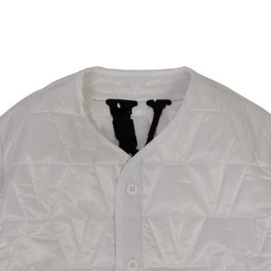 Weiße V Logo Steppjacke