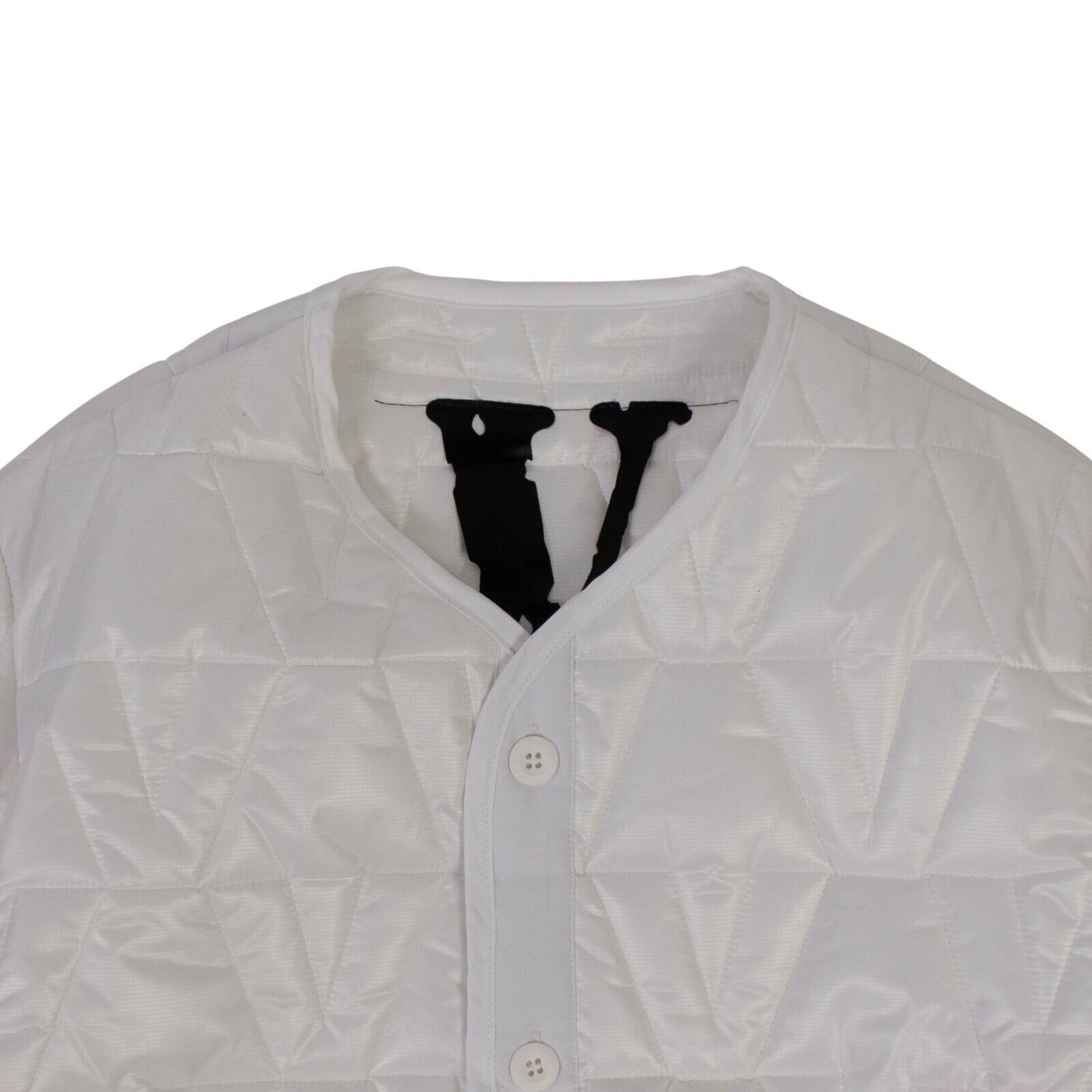 Weiße V Logo Steppjacke