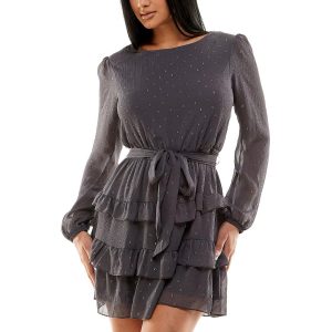 Juniors Metallic kurze Minikleid