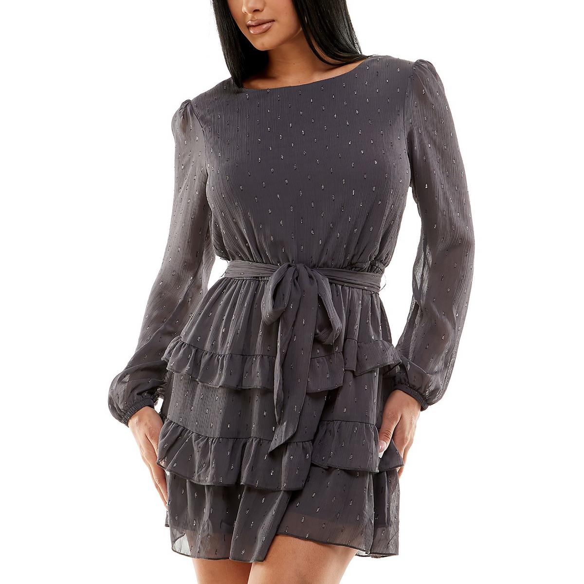Kinder Metallic Kurzes Minikleid