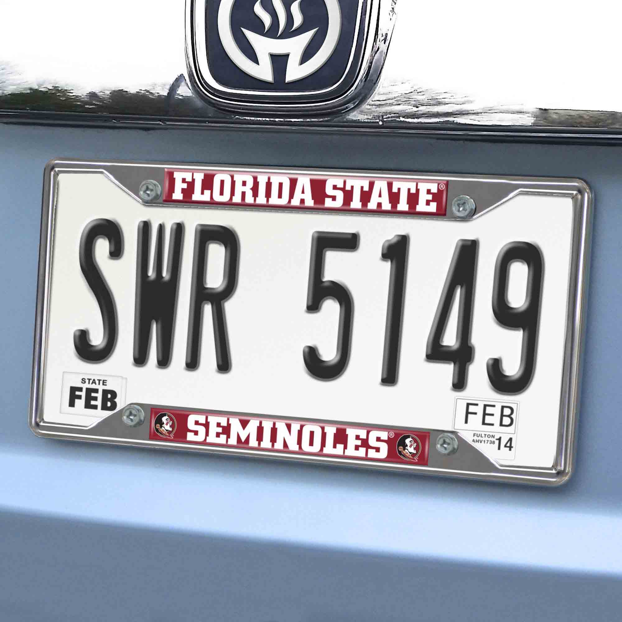 Fanmats Florida State Seminolen Chrom Metall Nummernschild Rahmen, 6,25 "x 12,25"
