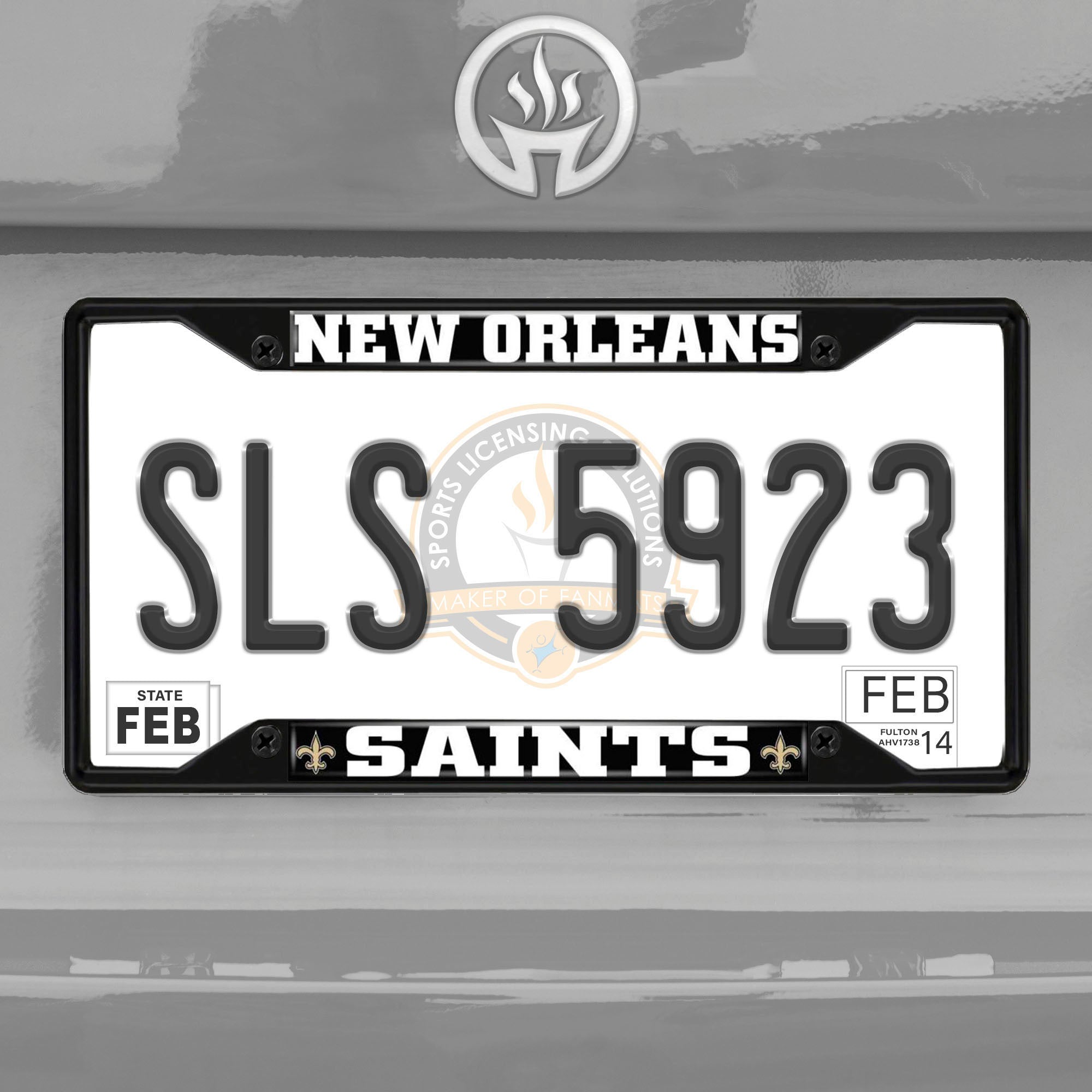Fanmats New Orleans Saints Metall-Kennzeichenrahmen Schwarz Finish