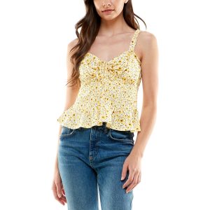 mit Blumenmuster beschnitten pepplum top