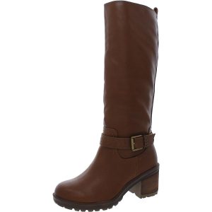 Kunstleder bestickt kniehohe Stiefel