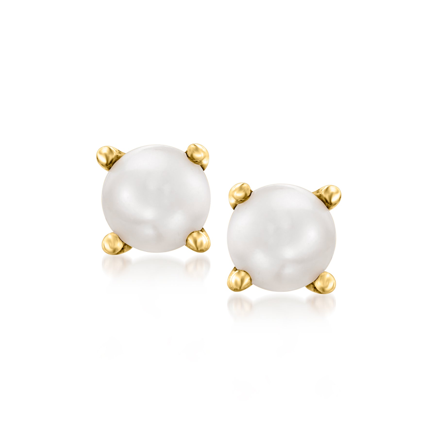 RS Pure Von Ross-Simons Ohrstecker mit 3,5-4mm großen Perlen in 14kt Gelbgold