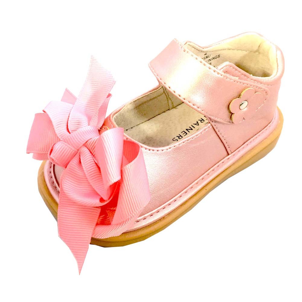 Mooshu Turnschuhe Mädchen Dusty Rose Bow Quietschen Mary Jane Schuhe 3 Baby-9 Kleinkind