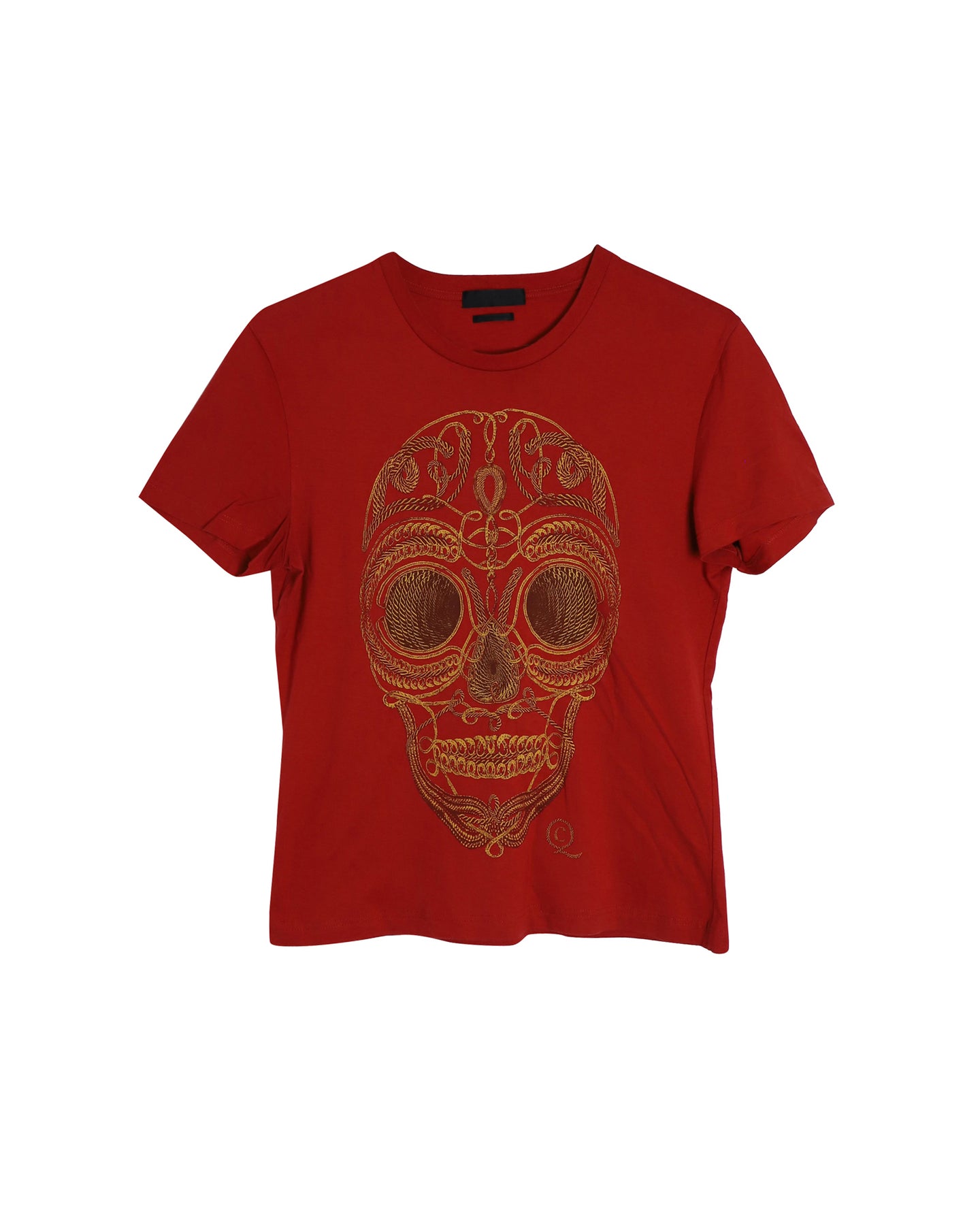 Alexander McQueen T-Shirt mit Totenkopf-Muster aus roter Baumwolle
