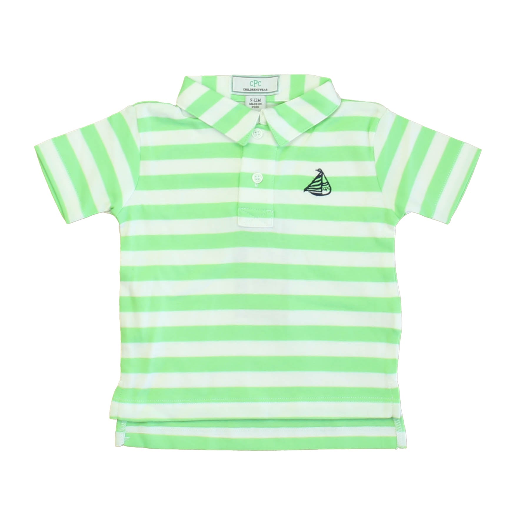 Classic Prep Jungen Sommergrün – Helles weißes Poloshirt Größe: 9-12 Monate