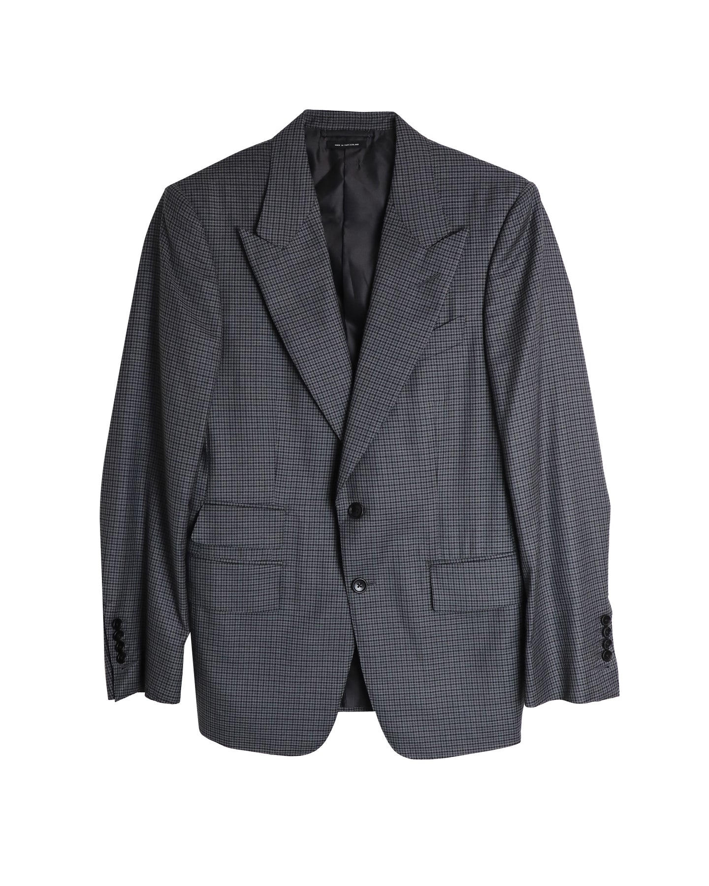 Tom Ford Shelton Micro-Houndstooth Dinner Jacke aus grauer Wolle