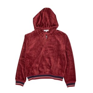 Burgunder Velour Wrap Track Jacke