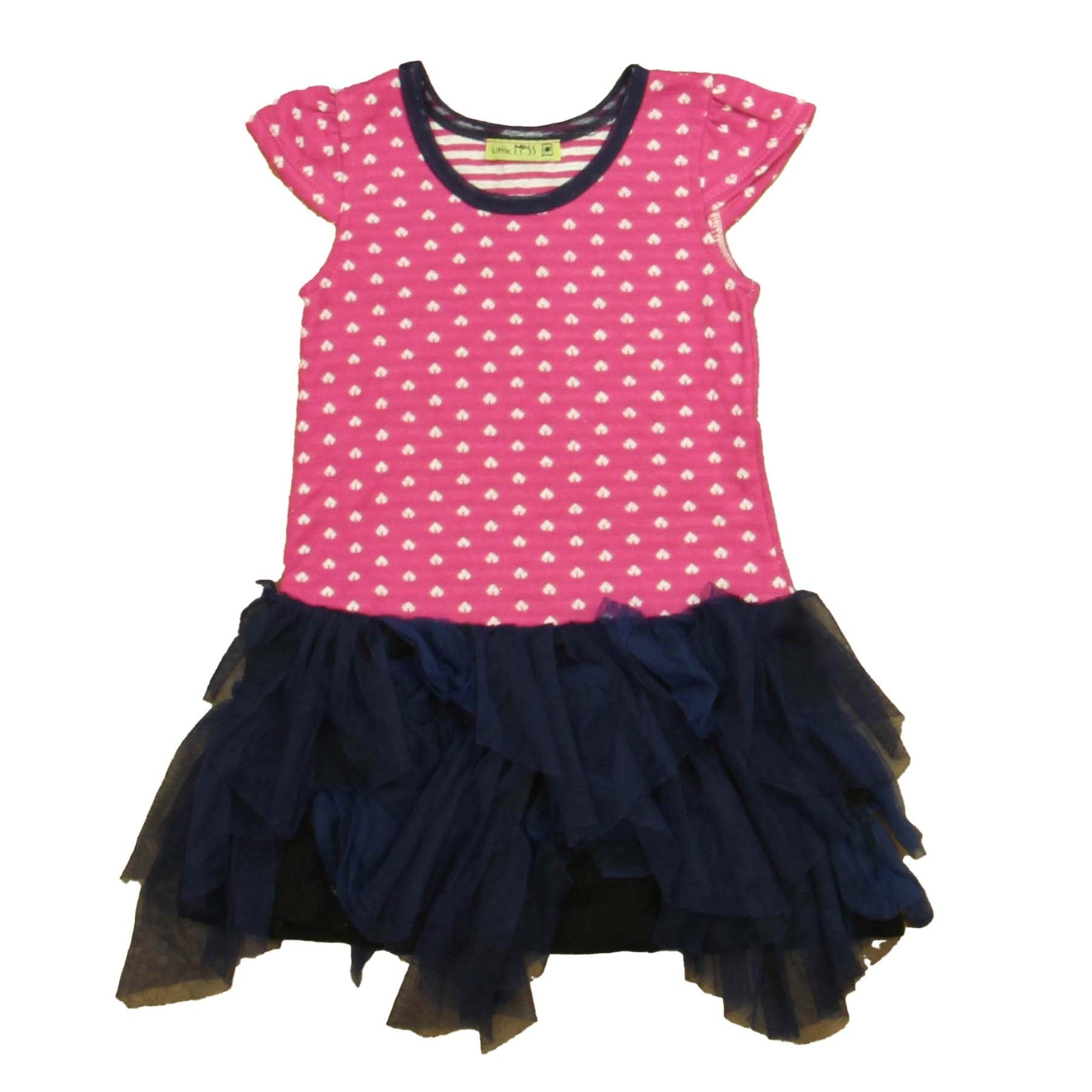 Kleine Maß Mädchen Rosa – Dunkelblau Kleid