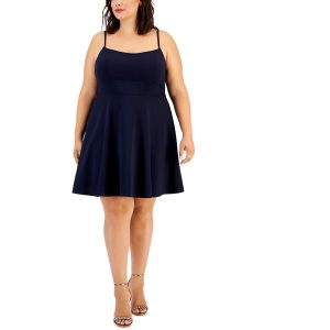 Plus Crepe Lace Back Minikleid