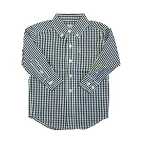 Classic Prep Jungen mittelalterlichen blauen Gingham Knopf unten langen Ärmel Größe: 2-5T – 7806018027580