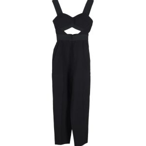 Self-Portrait Lulu Tapered Leg Jumpsuit in schwarzes Polyester