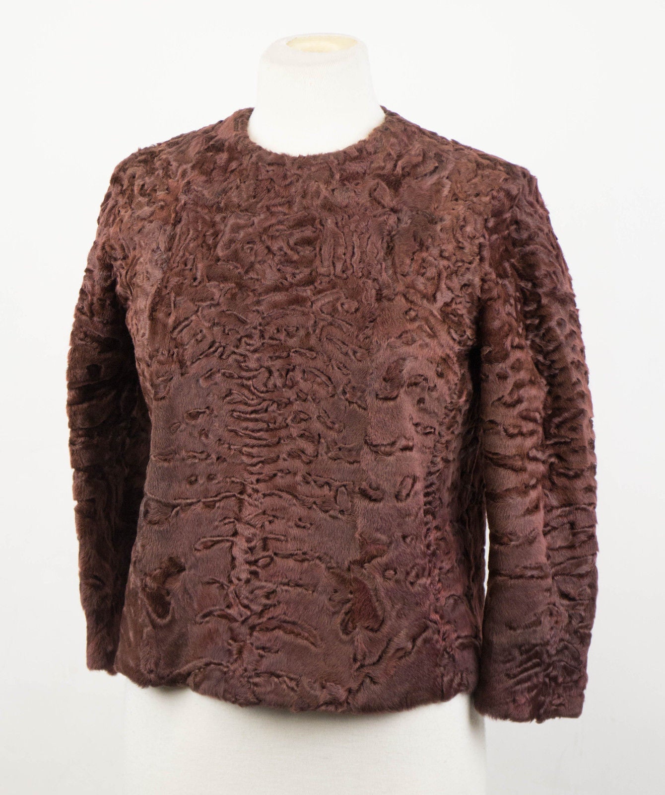 Brunello Cucinelli Bole Astrakhan Pelz Biker Jacke – Braun