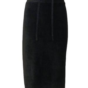 Damen Velour Sport Rock in Schwarz