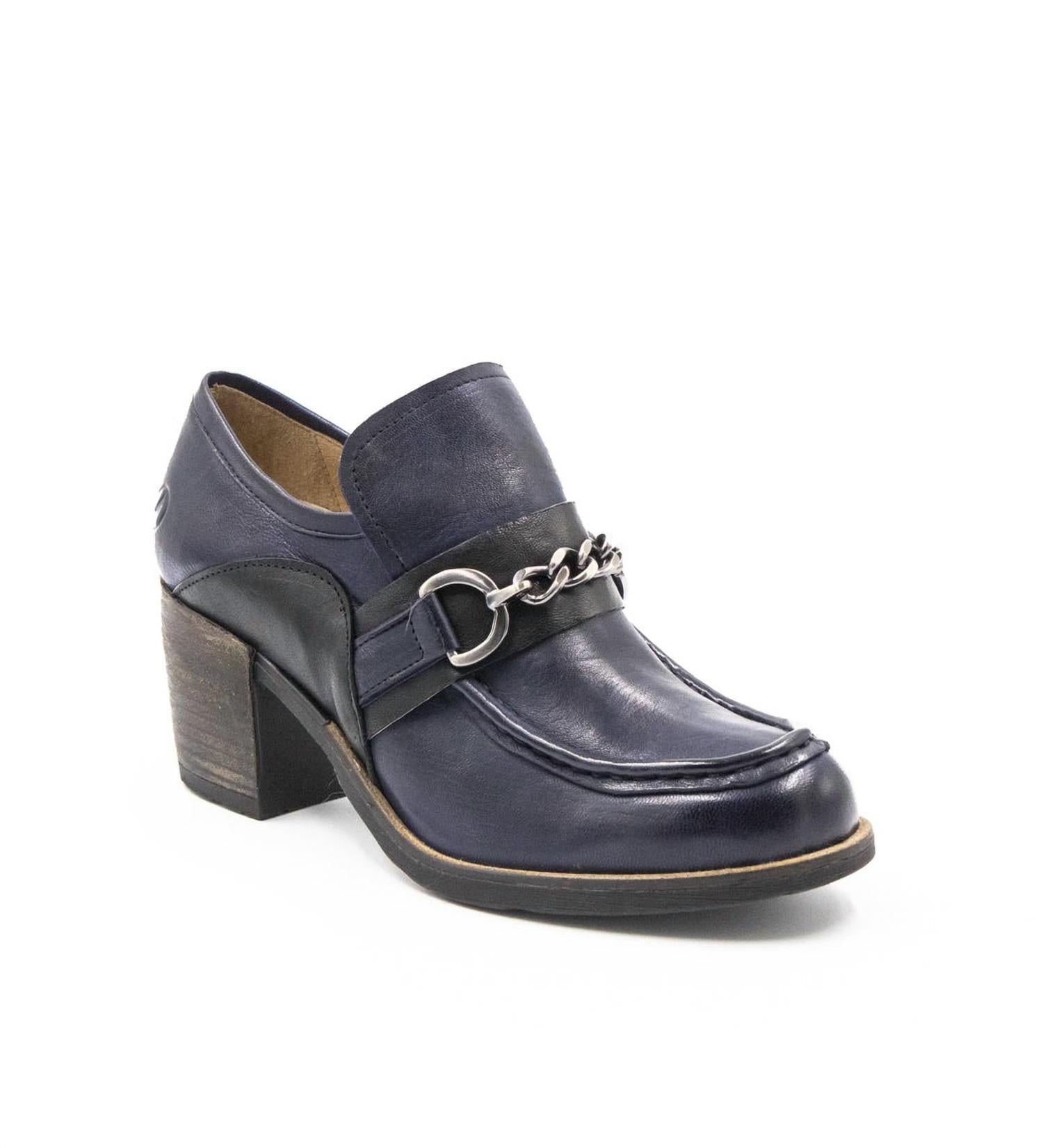 Damen Palmer Chain Loafer Schuhe in Blau/Schwarz