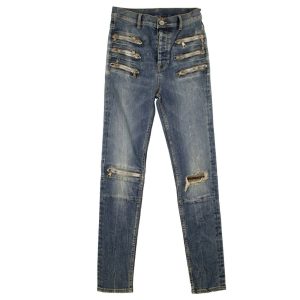 Unravel Project Triple Zip Skinny Fit Jeans – blau