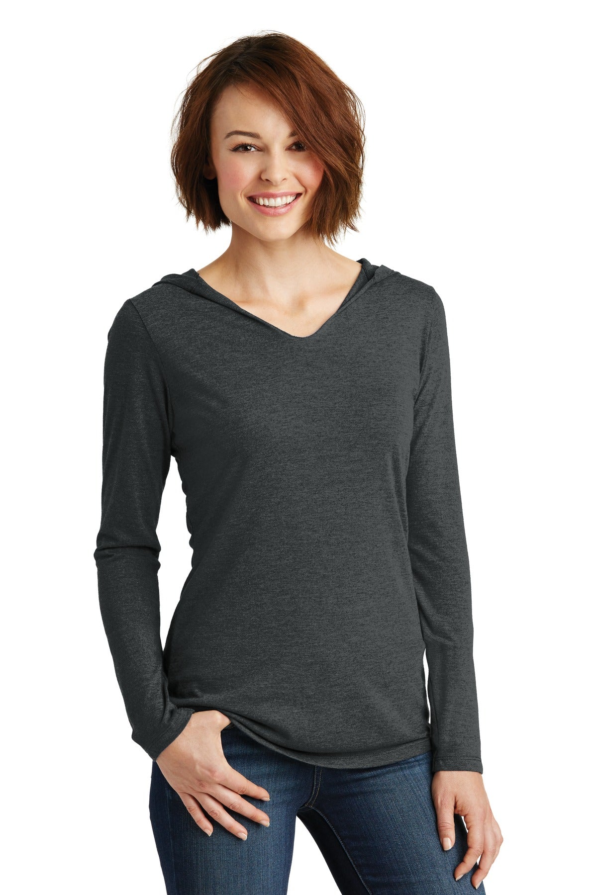 District Damen Perfekte Tri Langarm Kapuzenpullover DM139L