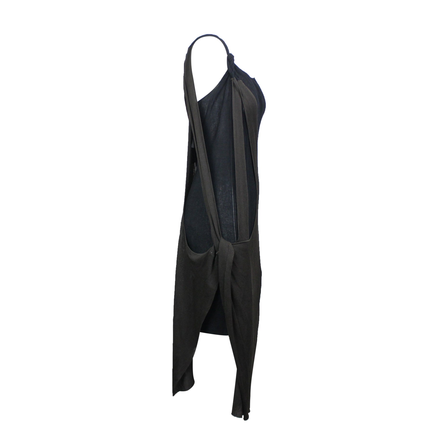 NWT BOTTEGA VENETA Braun & schwarz Two Tone Rib Pullover Kleid