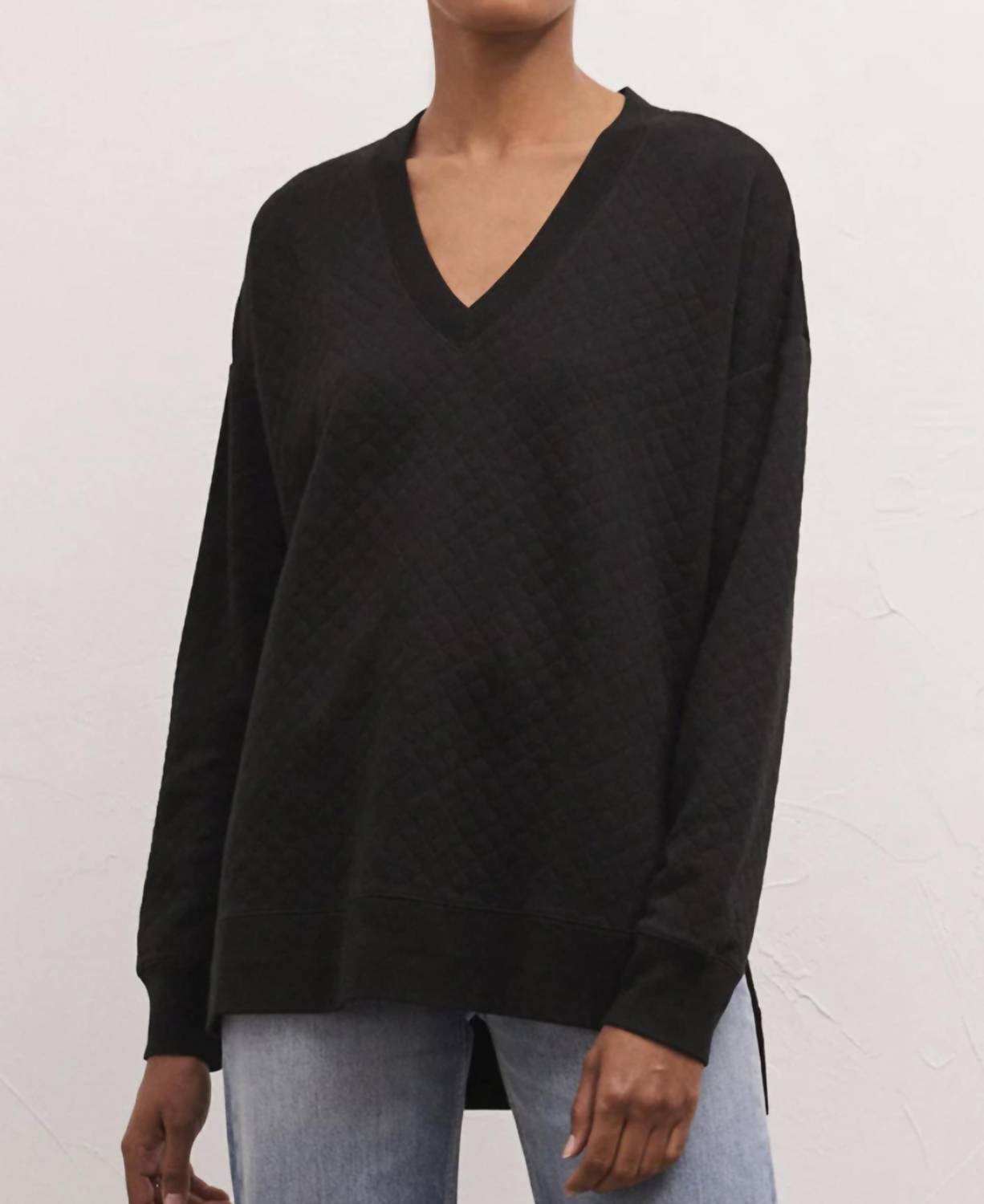 Modern Weekender in Schwarz gesteppt