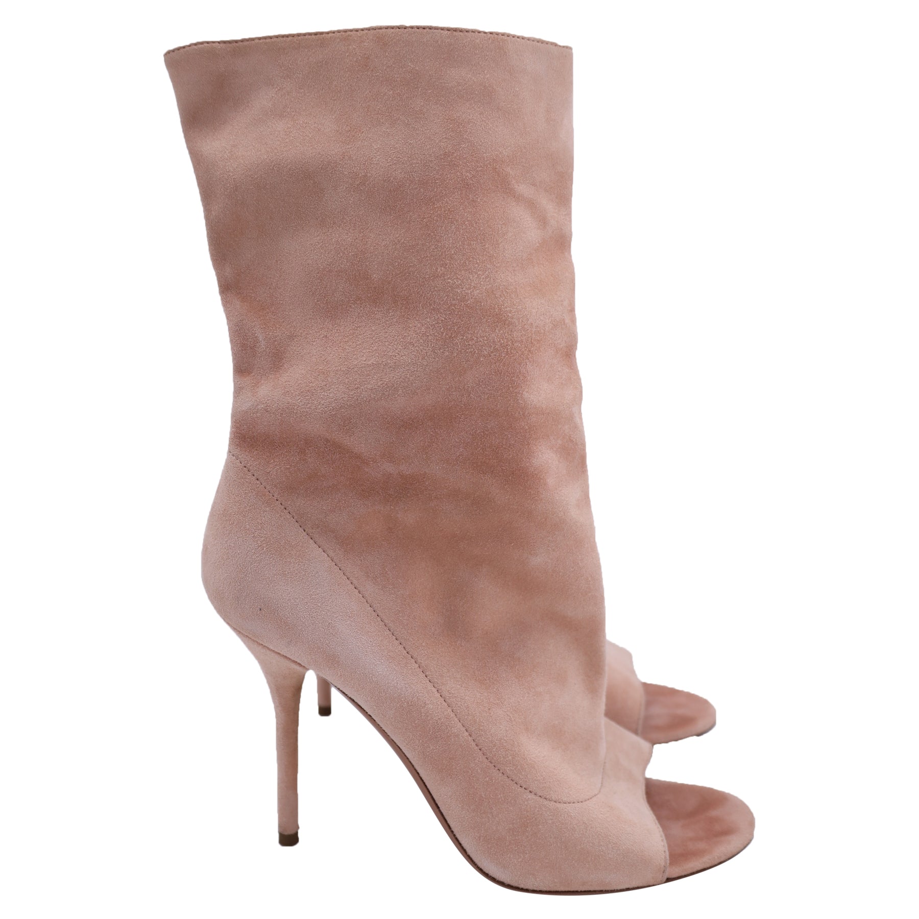 Aquazzura Touche 105 Stiefeletten in Baby rosa Wildleder