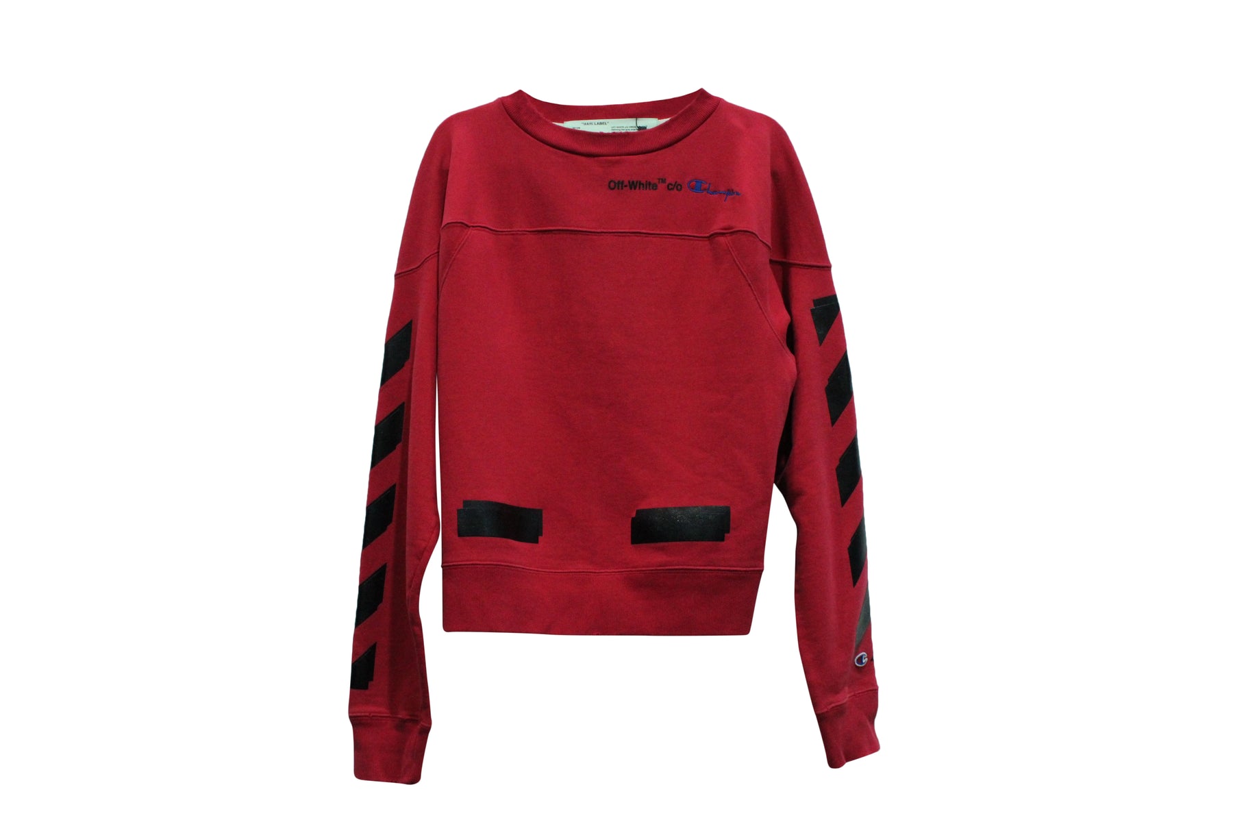 Off-White X Champion Sweatshirt aus roter Baumwolle