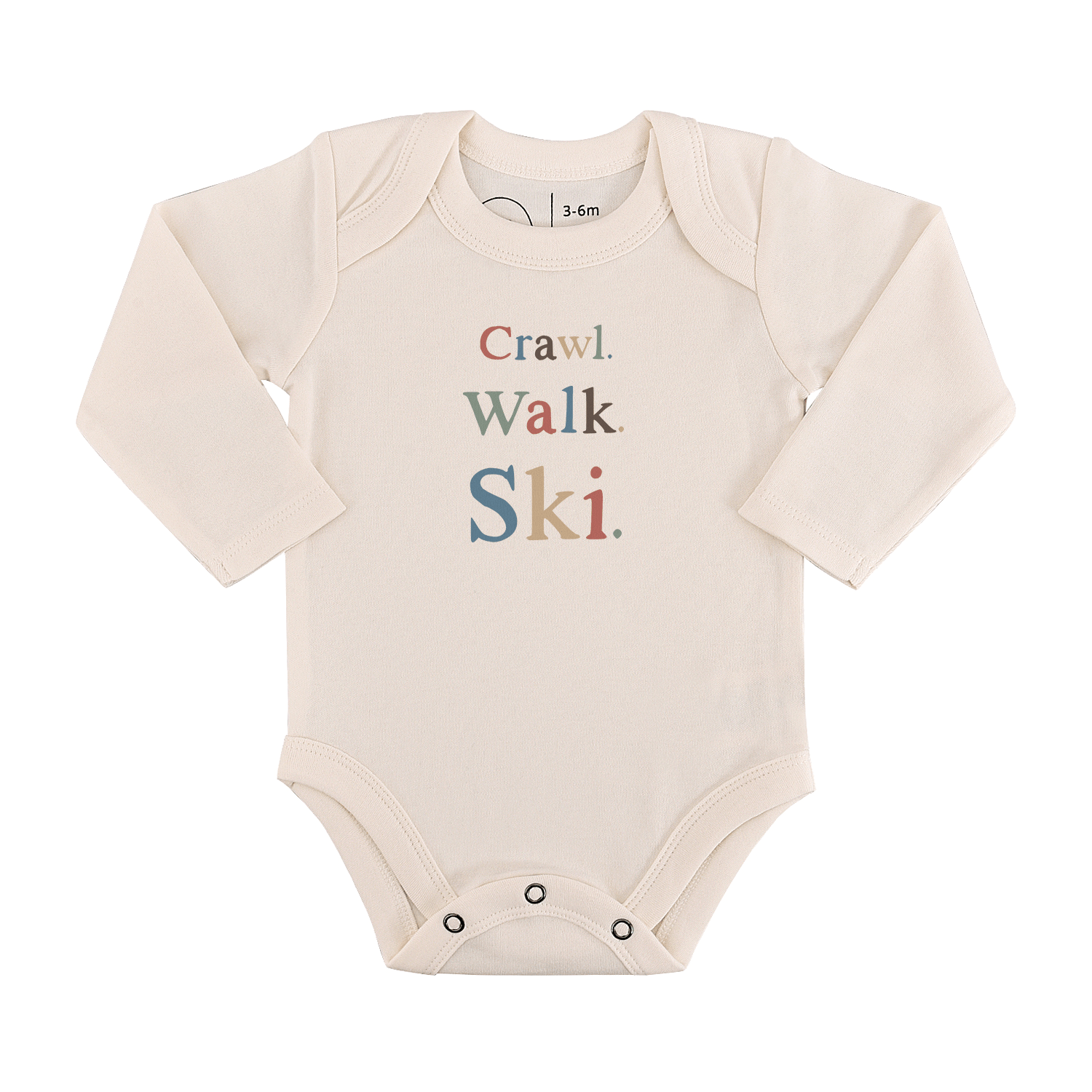 Langarm-Grafik-Body – Crawl Walk Ski