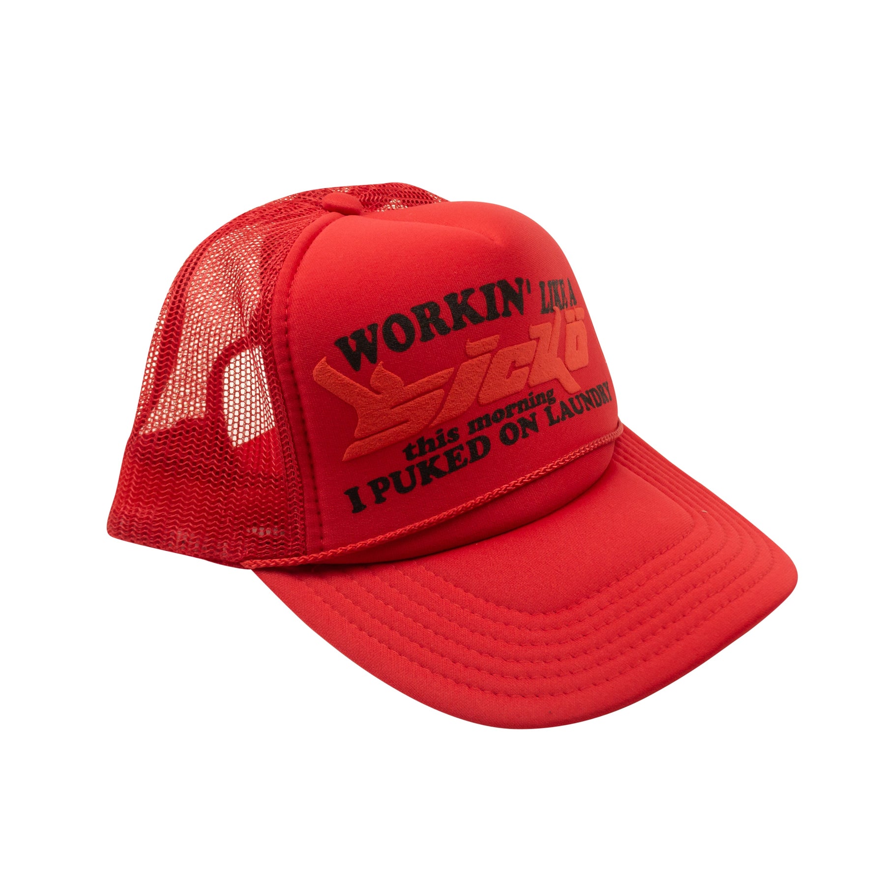 Rot Arbeiten wie ein Sicko Trucker Hut
