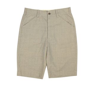 braune und beigefarbene Shorts aus Wolle