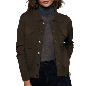 Milano Trucker Jacke mit Schnappschüssen in Safari – 7707831009340