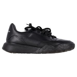 Alexander McQueen Court Sneaker aus schwarzem Leder