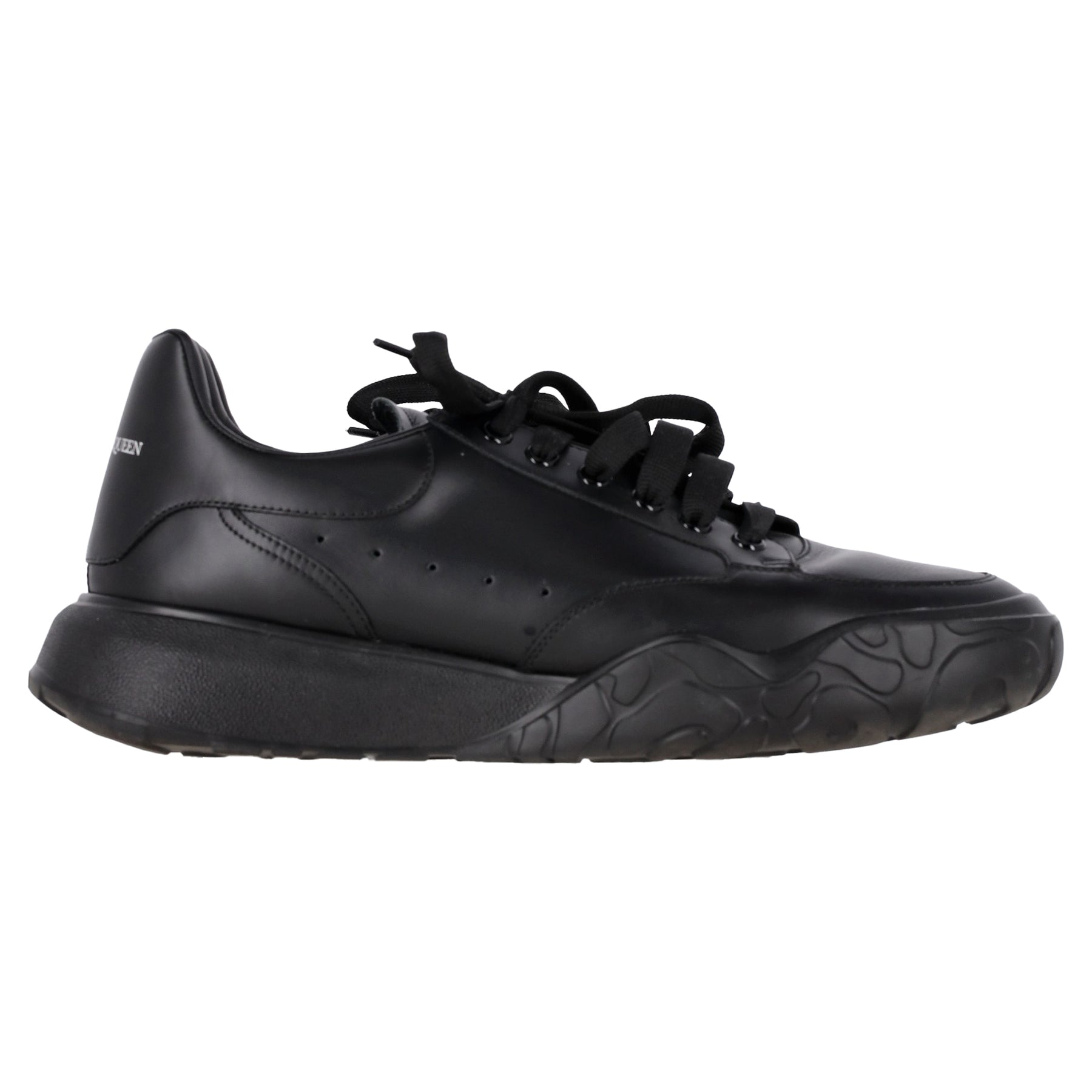 Alexander McQueen Court Sneaker aus schwarzem Leder