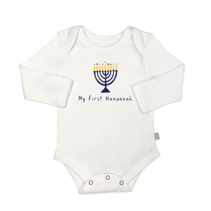 Langarm-Grafik Body-Anzug , meine erste hanukkah