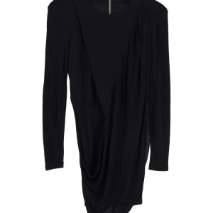 Balmain Draped Minikleid in schwarzer Viskose
