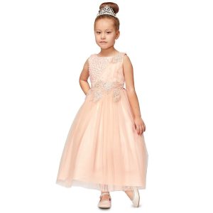 große Mädchen staubig rosa Perle Perlen gewickelt Spitze Satin Tüll Junior Brautjungfer Kleid 8-16