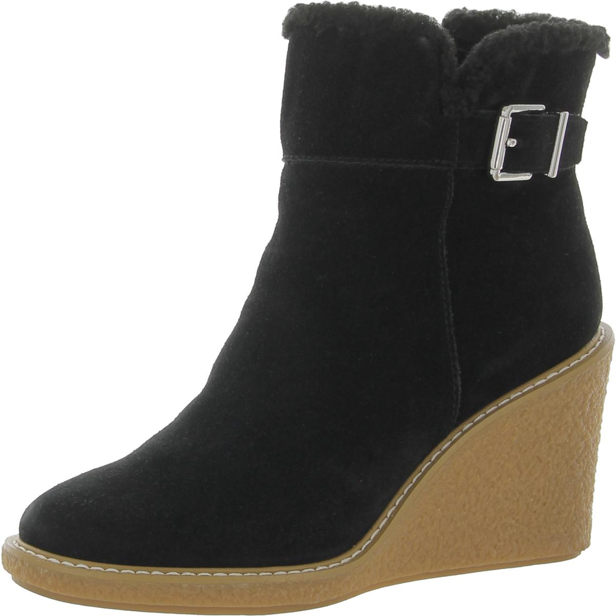 Ulayna Wildleder Kunstpelz Keil Stiefel