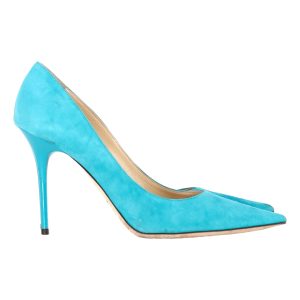 Jimmy Choo Pointed-Toe Pumps in blauer Wildleder