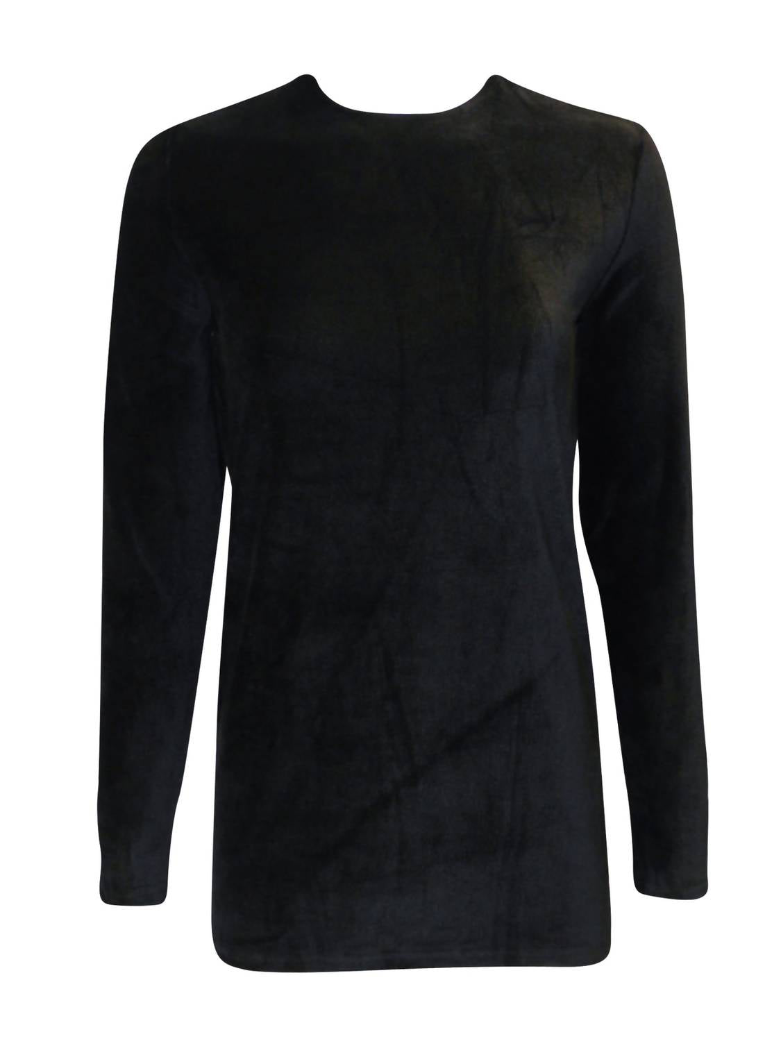 Damen Velour Sport Top in Schwarz