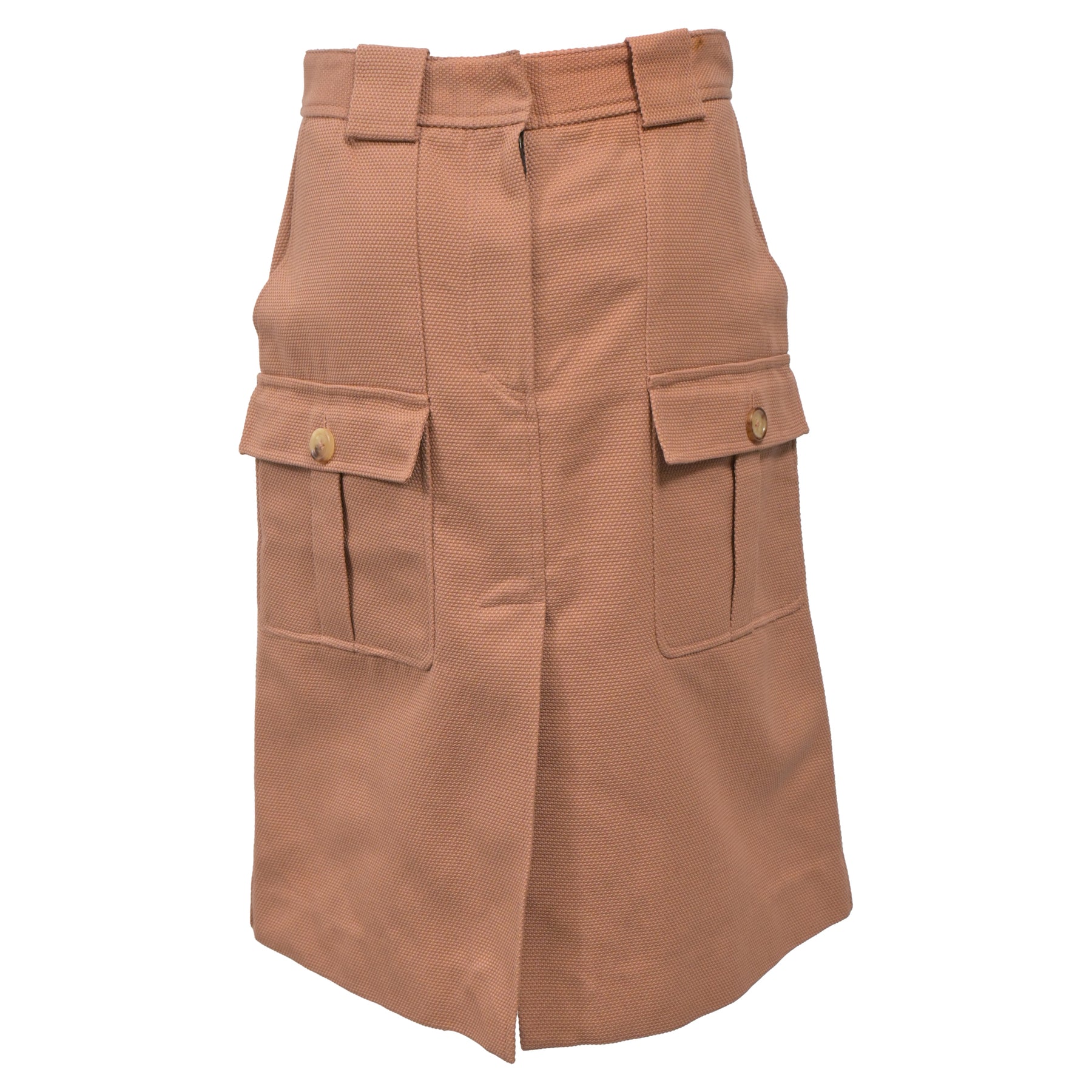 Bottega Veneta Pique A-Linie Midirock aus Beige Baumwolle